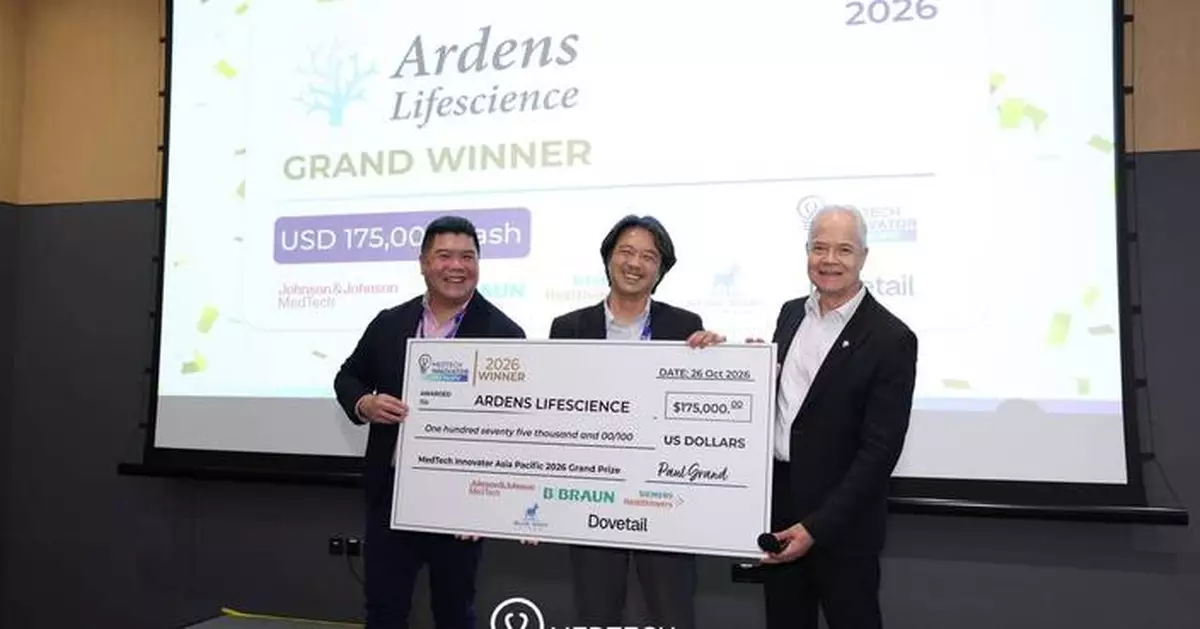 MedTech Innovator Asia Pacific Names Ardens Lifescience 2026 Grand Prize Winner