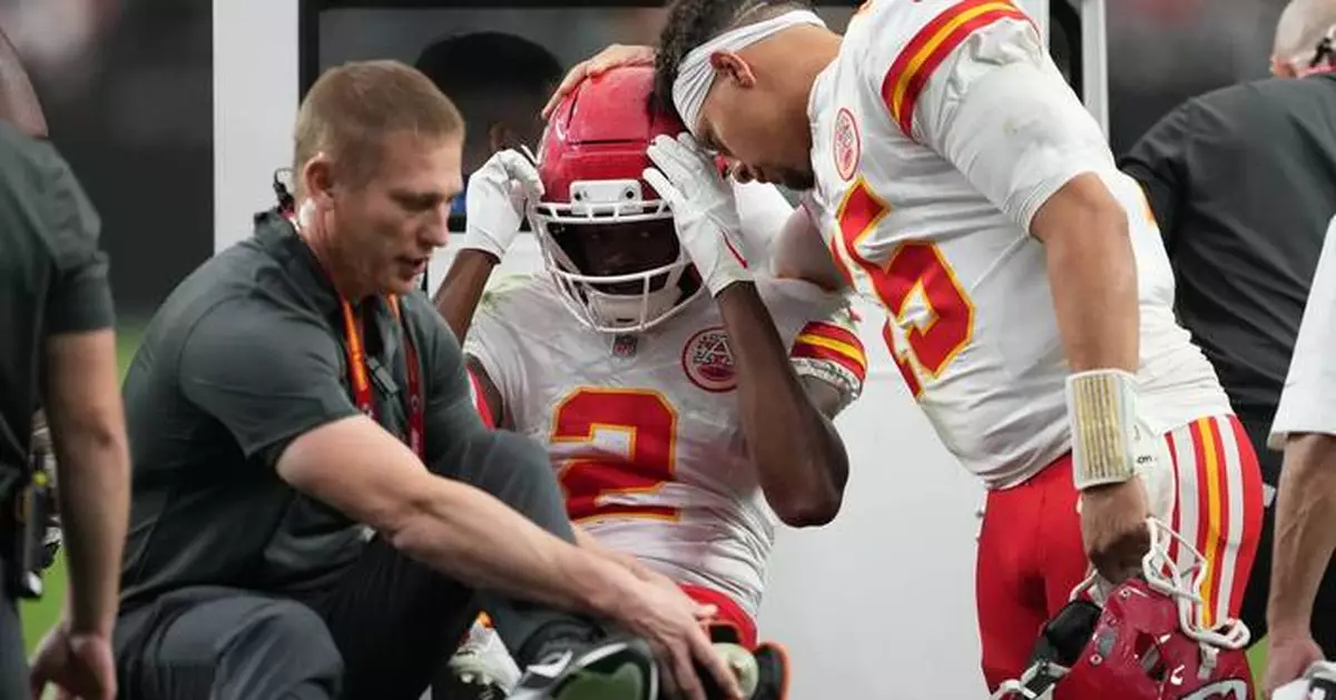 Chiefs' Thornton out 12-16 weeks after dislocating left ankle and tearing ligaments, AP source says