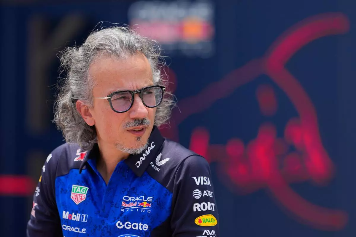 Red Bull team principal Laurent Mekies gestures in the paddock ahead of the Bahrain Grand Prix in Malaysia at the Sepang International Circuit in Sepang, Malaysia, Thursday, Oct. 1, 2026. (AP Photo/Vincent Thian)