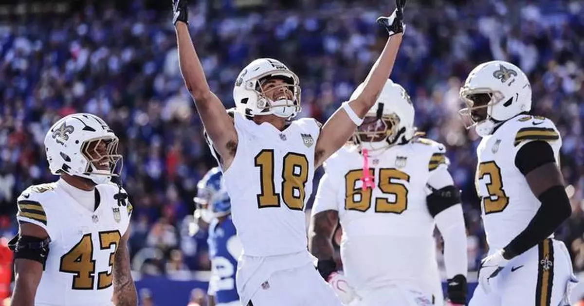 Tyler Shough and Saints score 34 consecutive points, hold on to beat Giants 34-27 and end skid