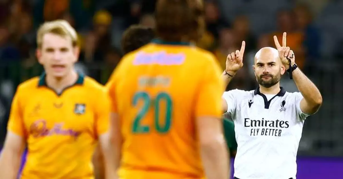 Australia center Hunter Paisami banned 4 weeks for dangerous tackle in chaotic win over Springboks