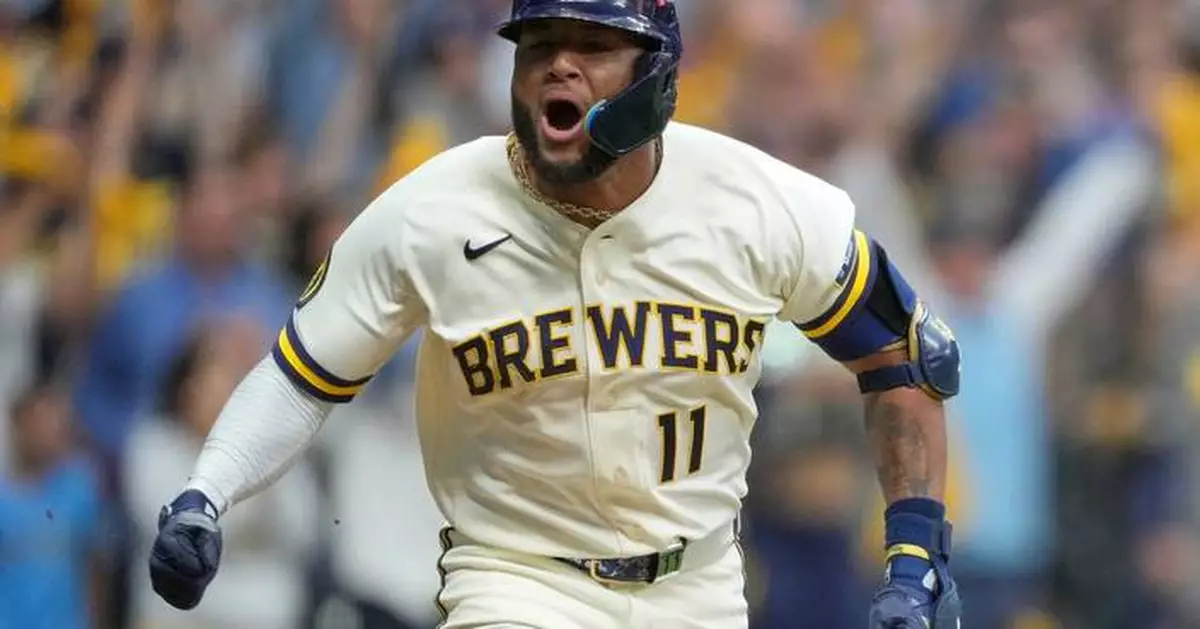 Chourio's 2-run single with 2 outs in 9th off Miller lifts Brewers over Padres for 2-0 NLDS lead