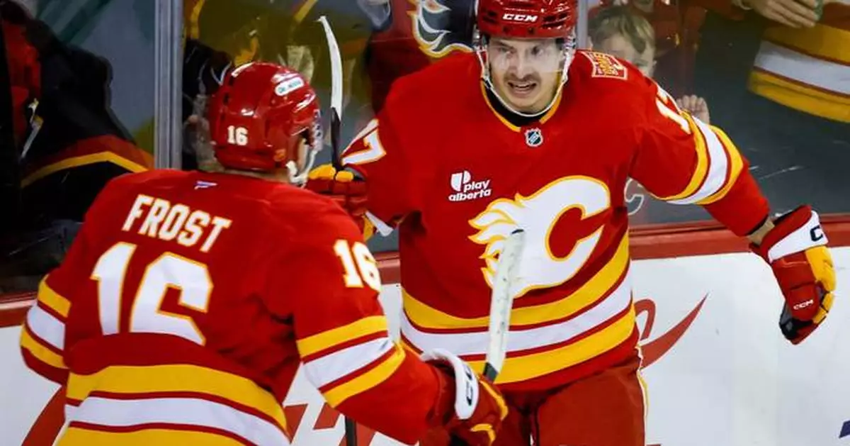 Sharangovich breaks late tie as  the Flames end the Hurricanes' 7-game winning streak
