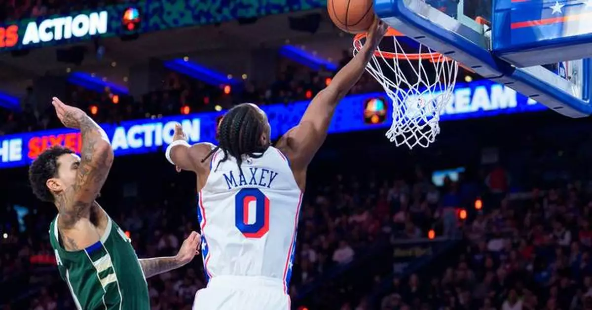 Embiid posts triple-double with LeBron out to keep 76ers perfect in 127-116 win over Bucks