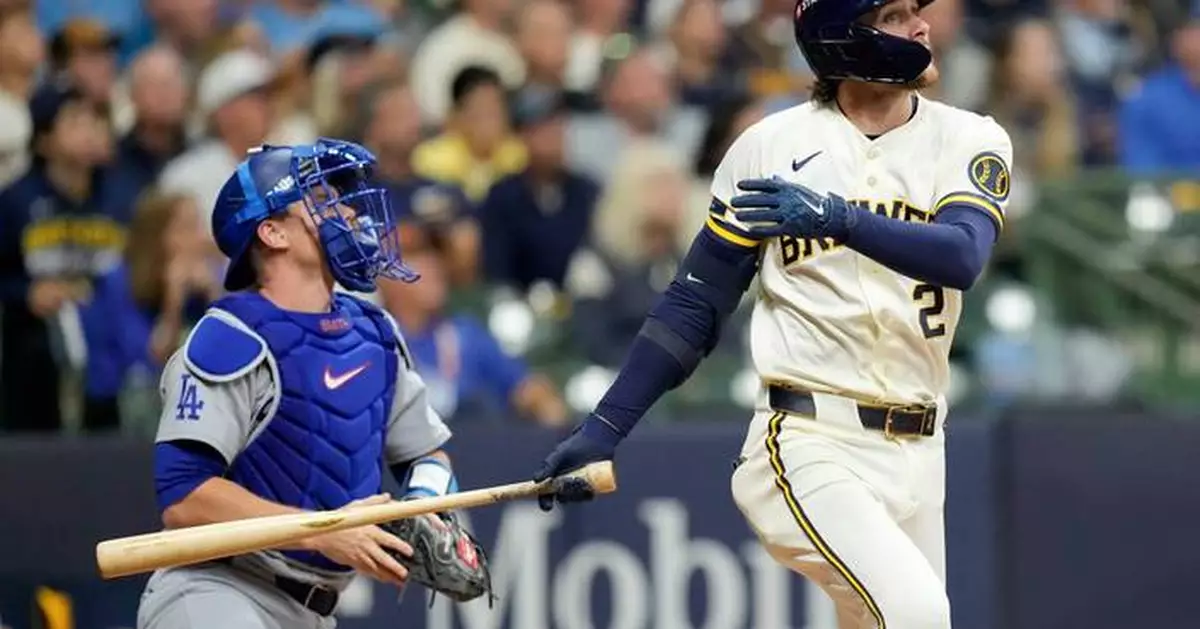 Turang homers and Milwaukee's bullpen delivers as the Brewers beat the Dodgers 2-1 in NLCS opener