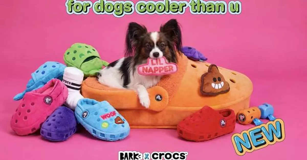 BARK x Crocs Collection Expands Beyond Pet Crocs Shoes, Starting With a Dog Bed You Can Personalize with Jibbitz™ Charm-Inspired Plushes