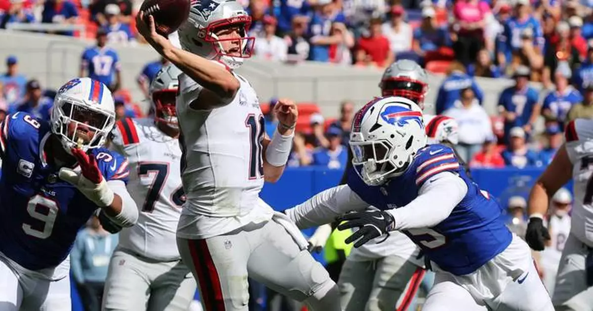Maye overcomes his two turnovers with 3 TD passes in Patriots' 29-26 win over Bills