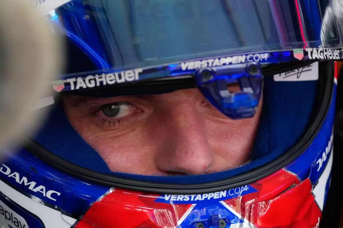 Red Bull driver Max Verstappen of the Netherlands prepares during the third practice session at the Bahrain Grand Prix in Sepang, Malaysia, Saturday, Oct. 3, 2026. (AP Photo/Vincent Thian)