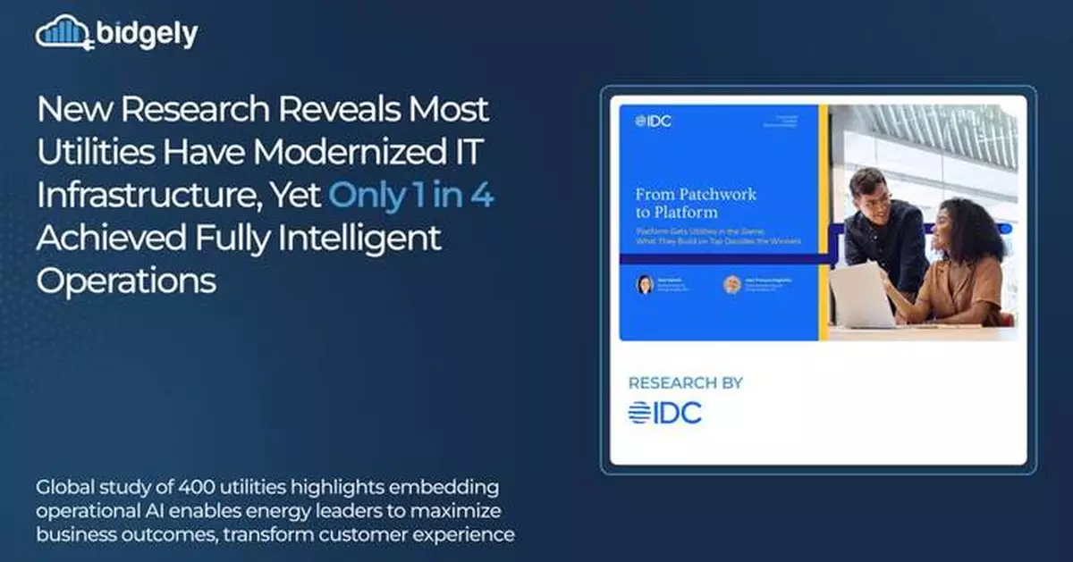 New Research Reveals Most Utilities Have Modernized IT Infrastructure, Yet Only 1 in 4 Achieved Fully Intelligent Operations