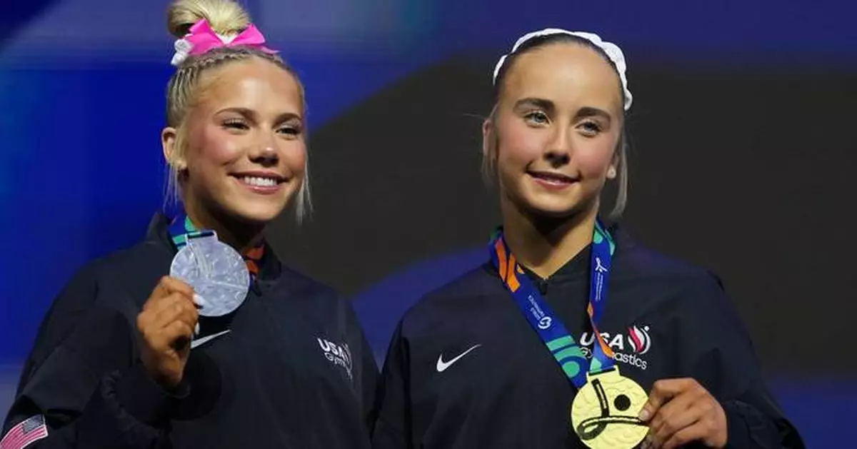 Americans Claire Pease and Reese Esponda top the podium on floor at world gymnastics championships