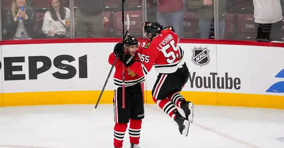 Levshunov scores in OT as the Blackhawks beat the Jets 4-3; Kane sets assists mark