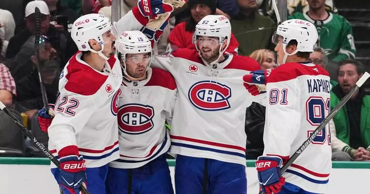 Caufield, Newhook each score twice in Canadiens' 5-2 win over Stars