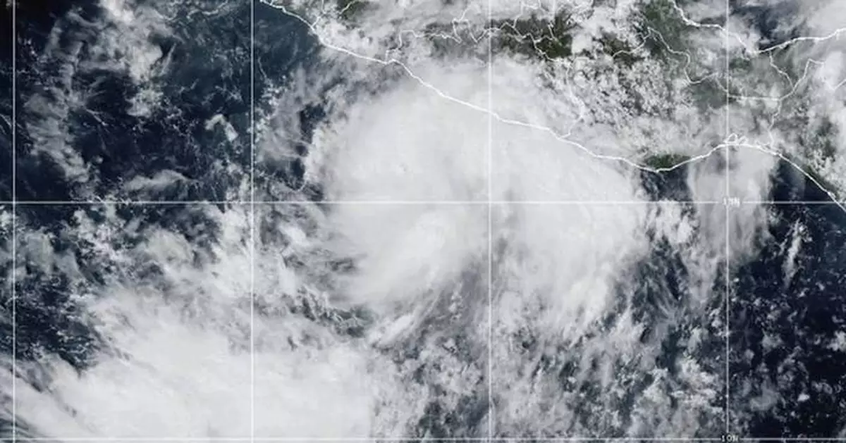 Tropical Storm Simon forms in the Pacific Ocean off the southwestern coast of Mexico