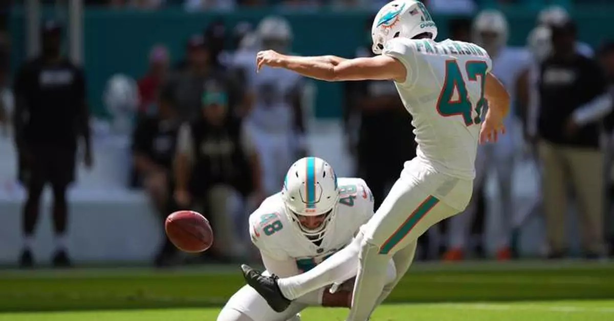 Dolphins release kicker Riley Patterson, add Zane Gonzalez to practice squad