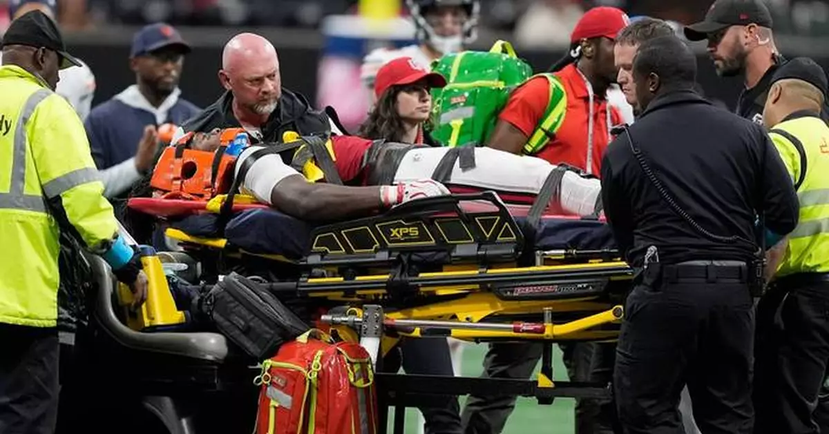 Falcons' Kendal Daniels carted off on stretcher after third-quarter tackle
