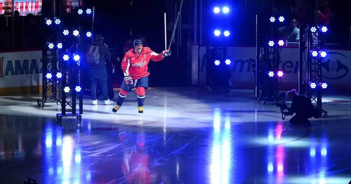 Ovechkin's sons introduce him before Washington's home opener, and the Capitals top Pittsburgh 5-3