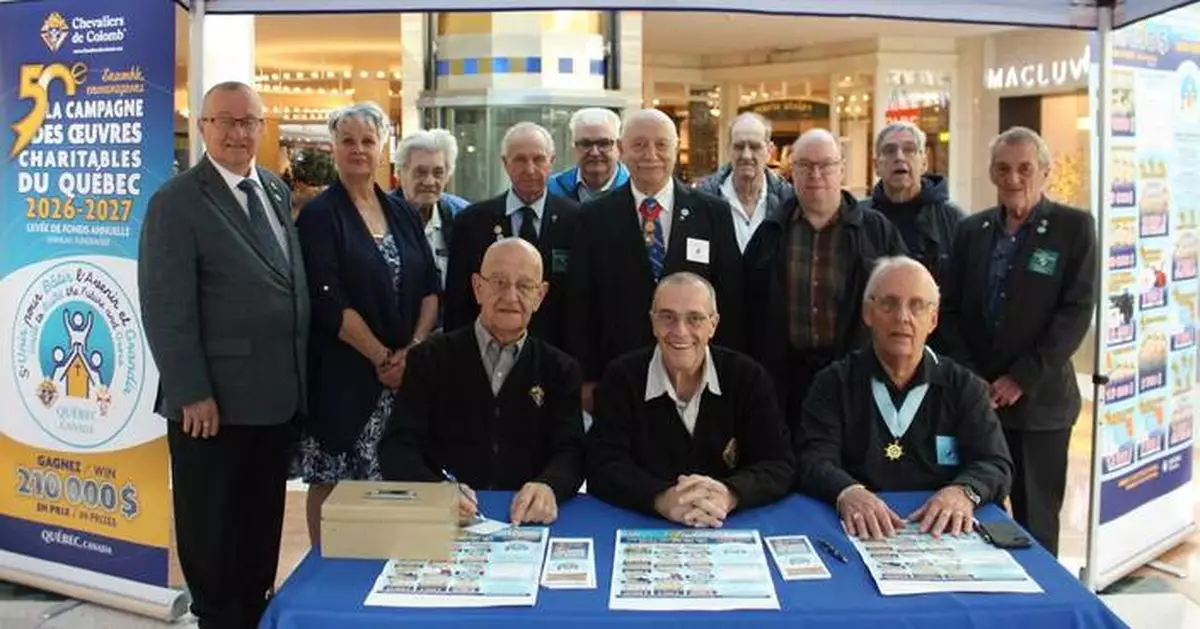 The Knights of Columbus of Québec kick off its 50th annual charity appeal with a goal of raising $1.5 million to support local charities