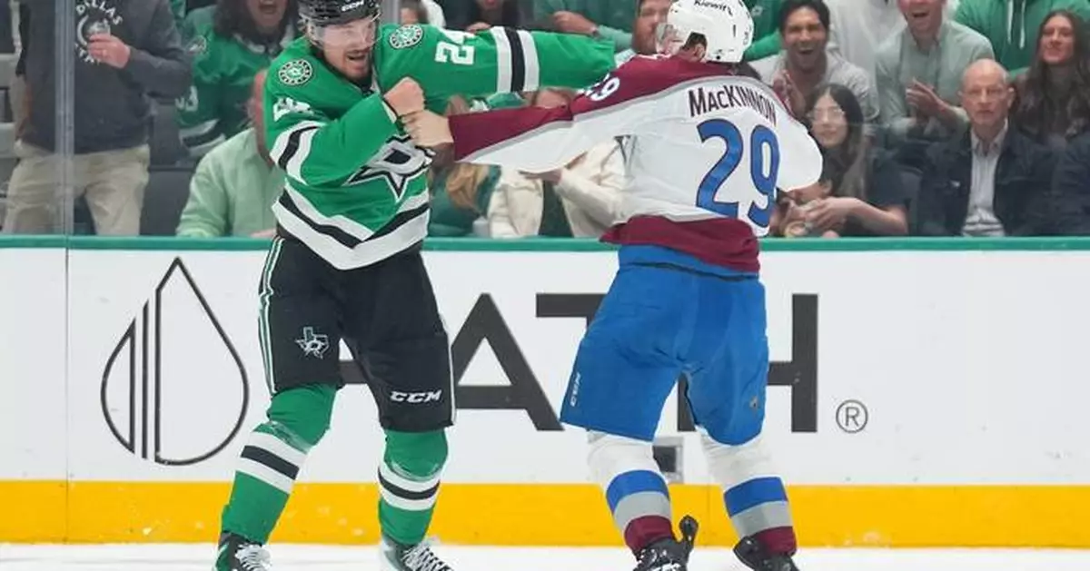 Martin Necas has 2 goals to lead the short-handed Avs past the Stars, 3-2