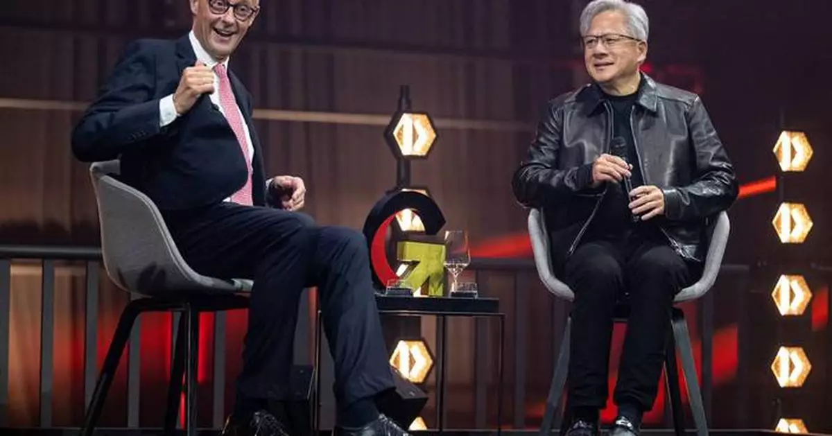 Nvidia CEO urges German manufacturers to adopt AI, saying digital tech won't replace heavy industry