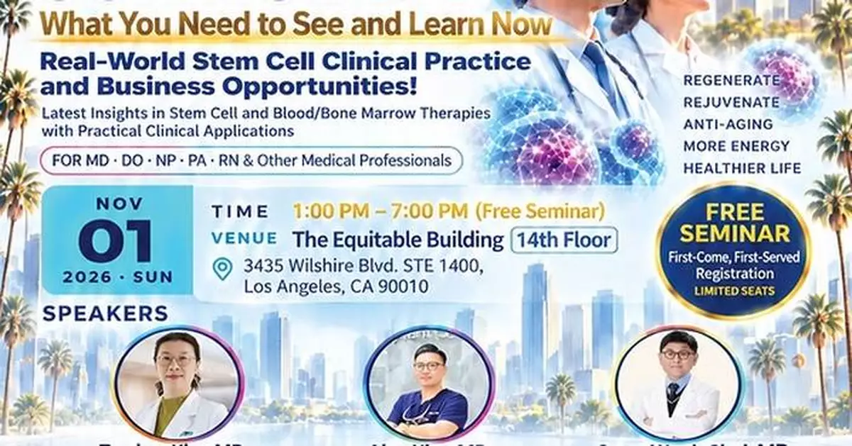 MIRACELL to Host Stem Cell Science Day 2026 in Los Angeles, Featuring International Clinical Insights in Regenerative Medicine