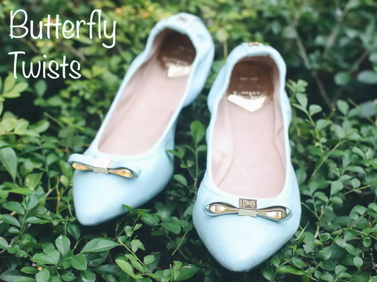 穿搭。英國 Butterfly Twists 清新時尚風格。馬卡龍色彩舒適平底鞋
