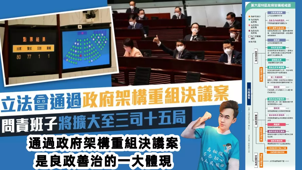 通過政府架構重組決議案是良政善治的一大體現