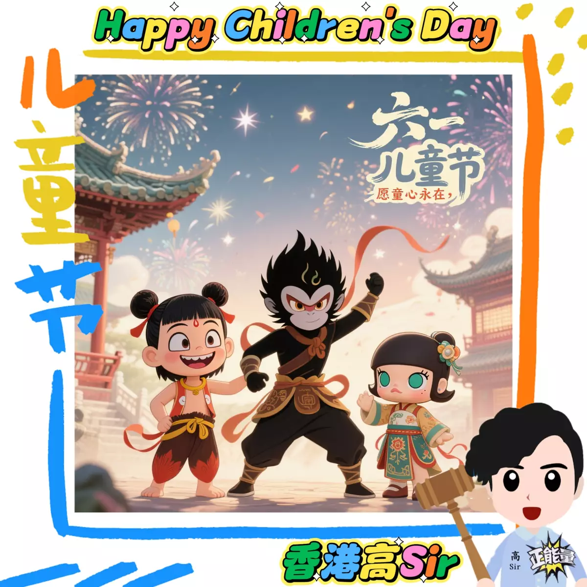 六一兒童節，祝福您們天天開心，時時快樂!也願你仍依舊砥礪前行，追逐屬於自己的星光，祝各位小朋友兒童節快樂。   Happy Children's Day!
