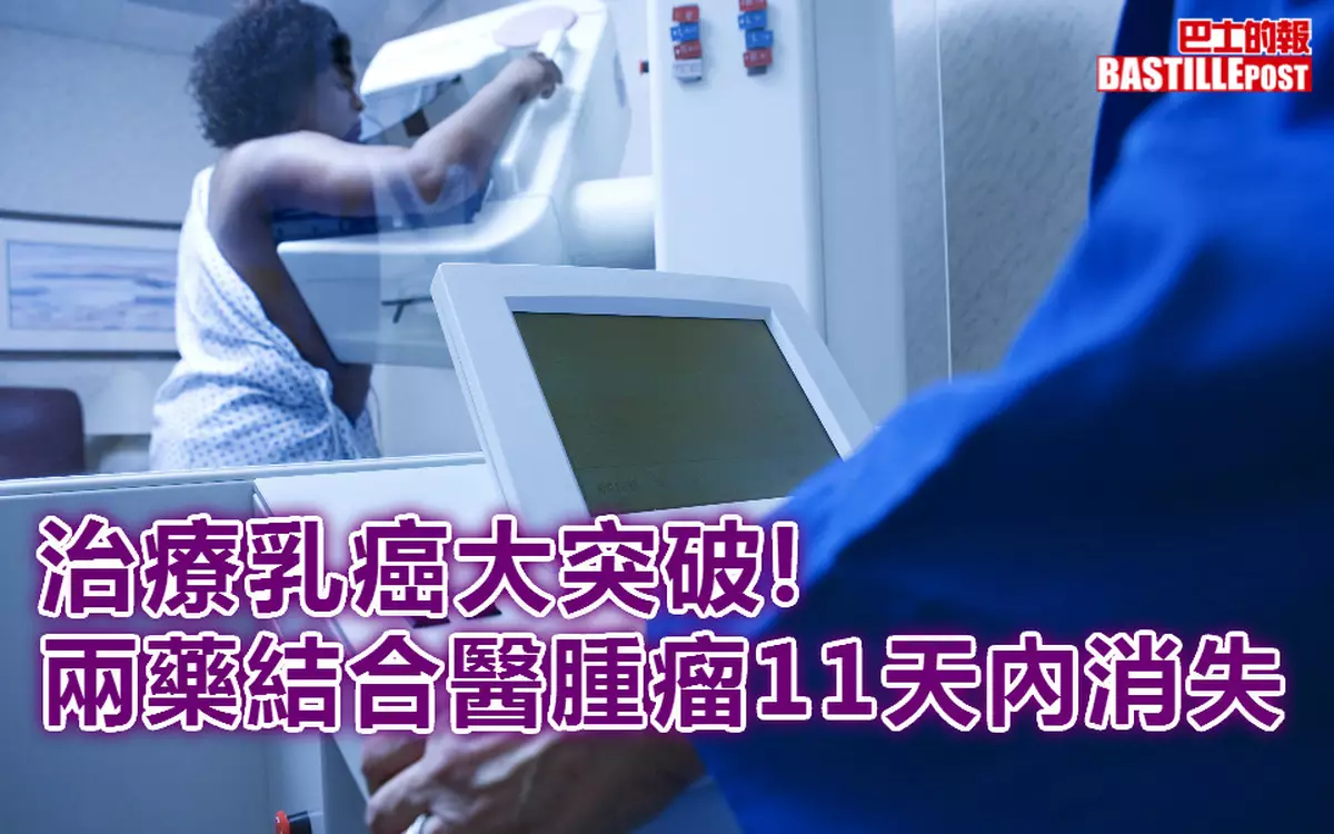 治乳癌大突破 兩藥結合醫腫瘤11天內消失