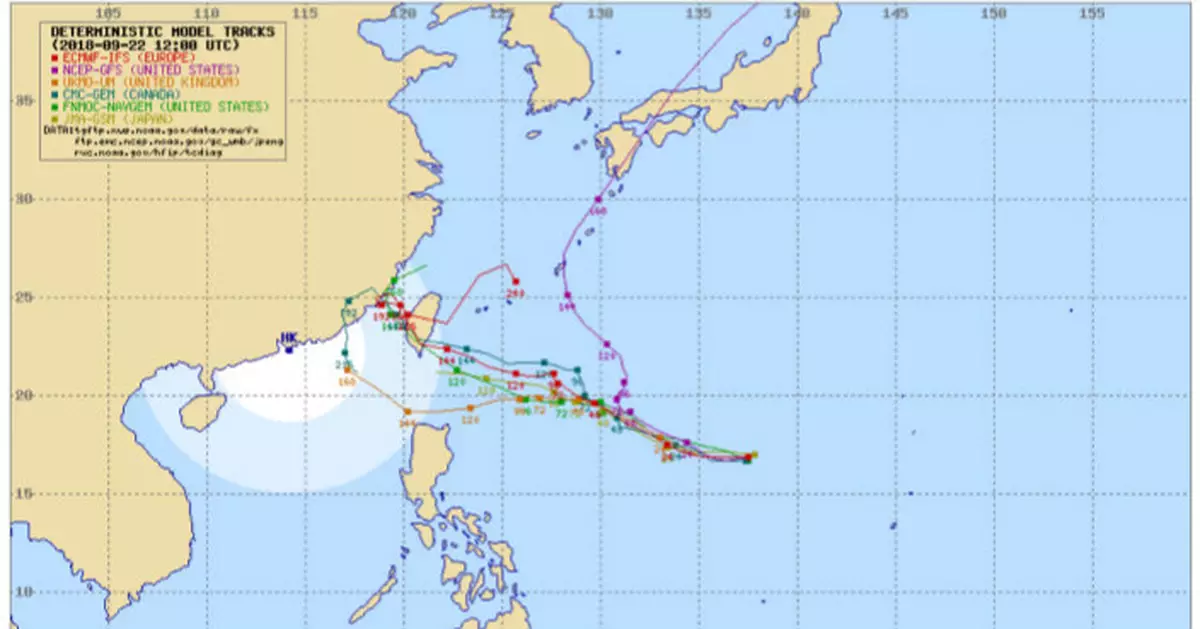 強颱風潭美移近台灣 英氣象局預測襲香港