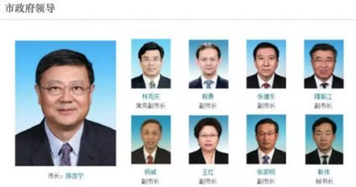 北京市市長和八名副市長工作分工正式確定