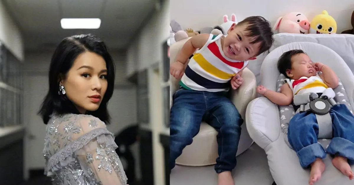 胡杏兒晒一對兒子合照 哥哥好照顧細佬