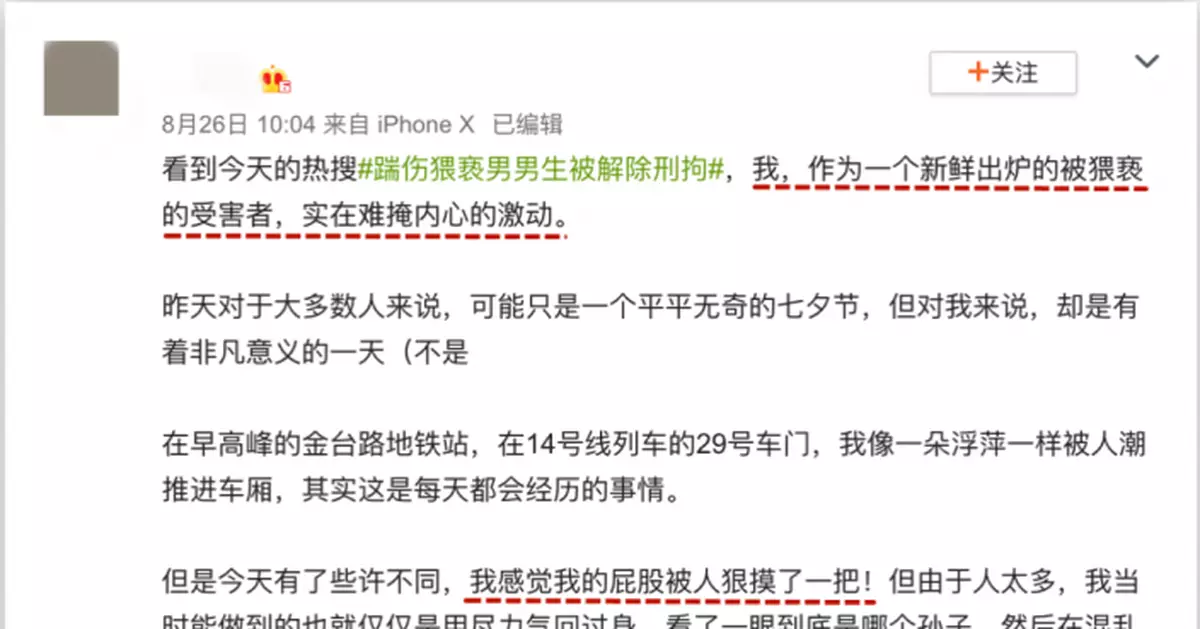 「摸人一把, 拘留10天」, 女孩地鐵遭猥褻結果來了