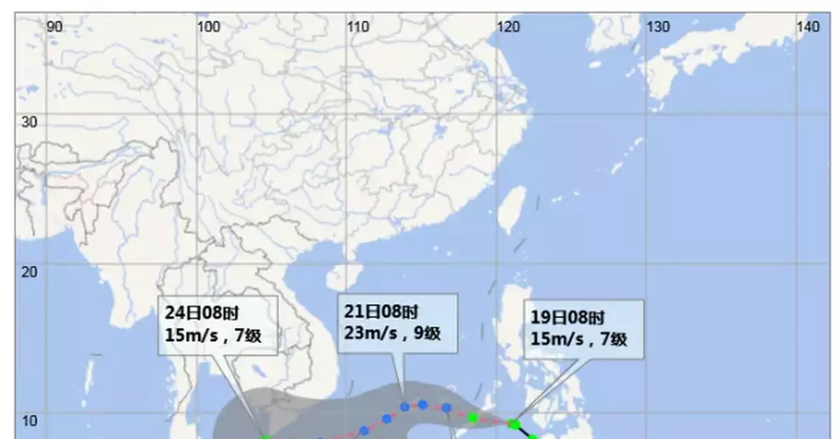 熱帶低壓將於今日進入南海 海南三沙將迎來強風雨