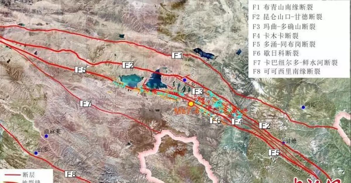 青海瑪多7.4級地震：653條地裂縫呈北西-南東向展布