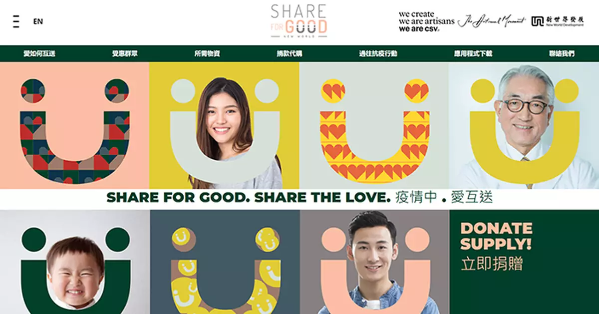 新世界創全港首個大型捐贈配對平台「Share for Good 愛互送」