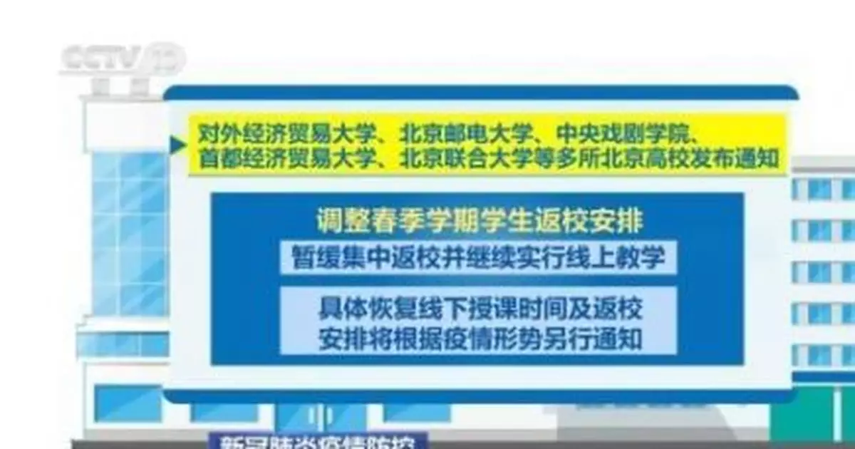 多所高校暫緩返校 加強校園疫情防控管理