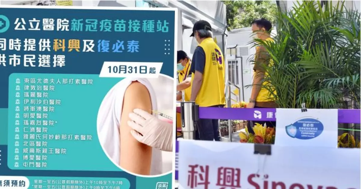 13間公醫即日起可打科興或復必泰 毋須預約