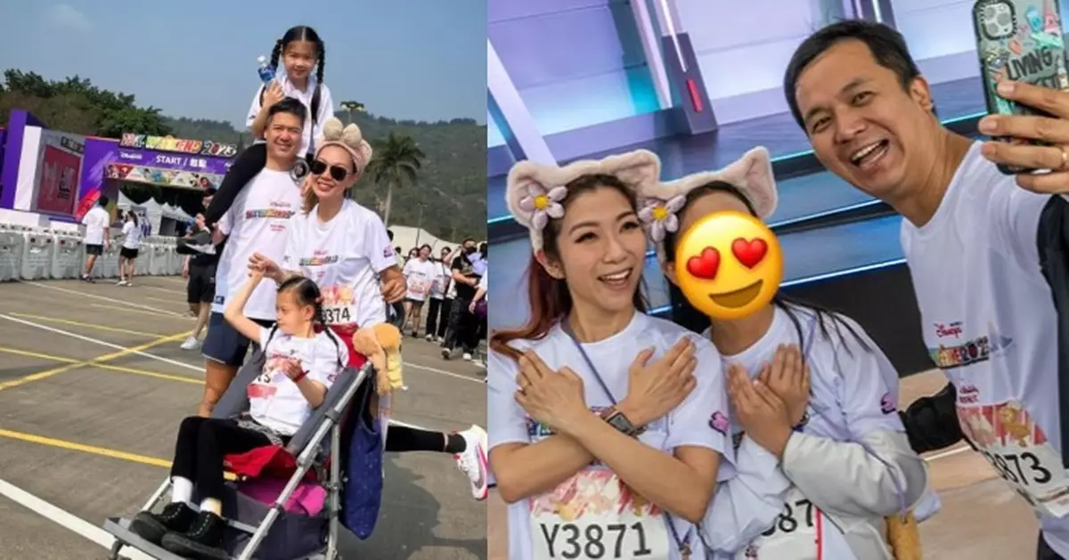 鍾麗淇陪罕見病囡囡參與跑步盛事感受氣氛 朱凱婷11歲女就快高過媽媽勁靚女