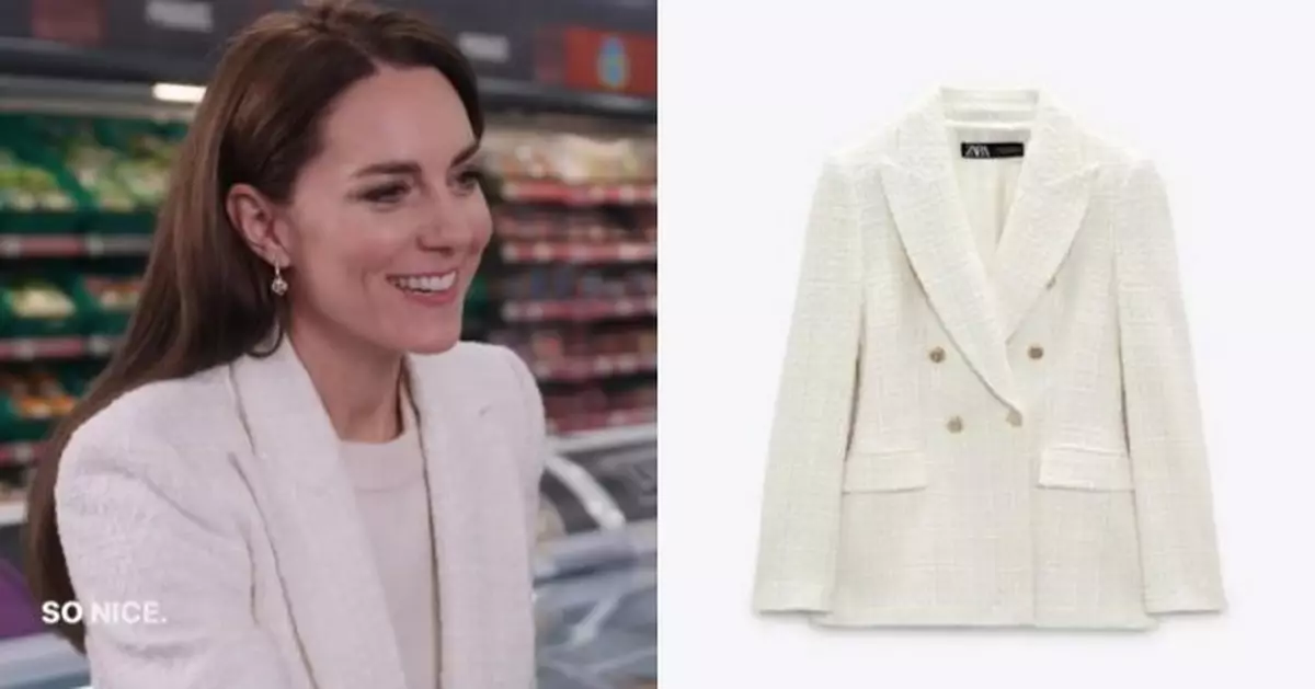 凱特HK$699 白色外套掀搶購潮  網民笑稱超強「帶貨王妃」