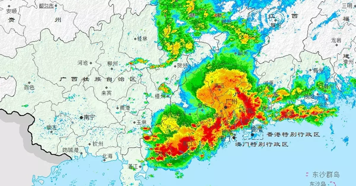 強對流天氣襲廣東 114個地區收暴雨預警