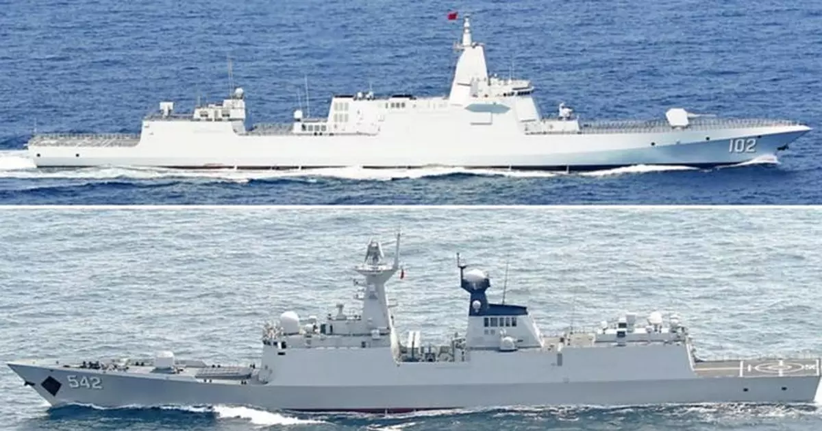 日防衛省：中國海軍5艦穿航日本海 包括055型驅逐艦拉薩號