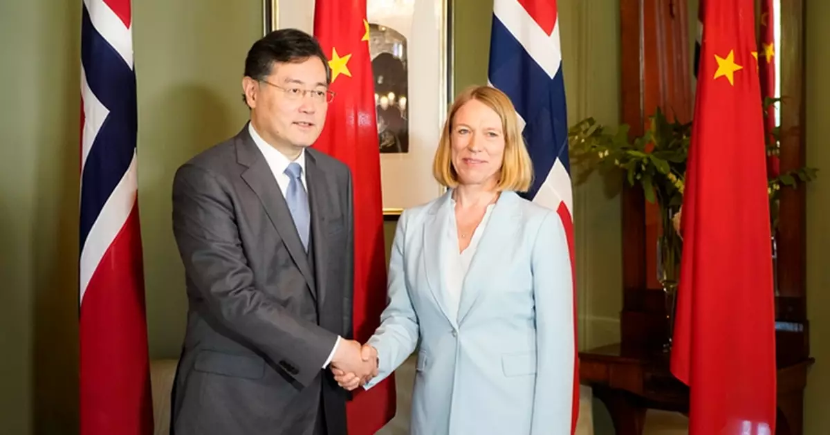 秦剛晤挪威外交大臣  談香港新疆強調是國家主權問題
