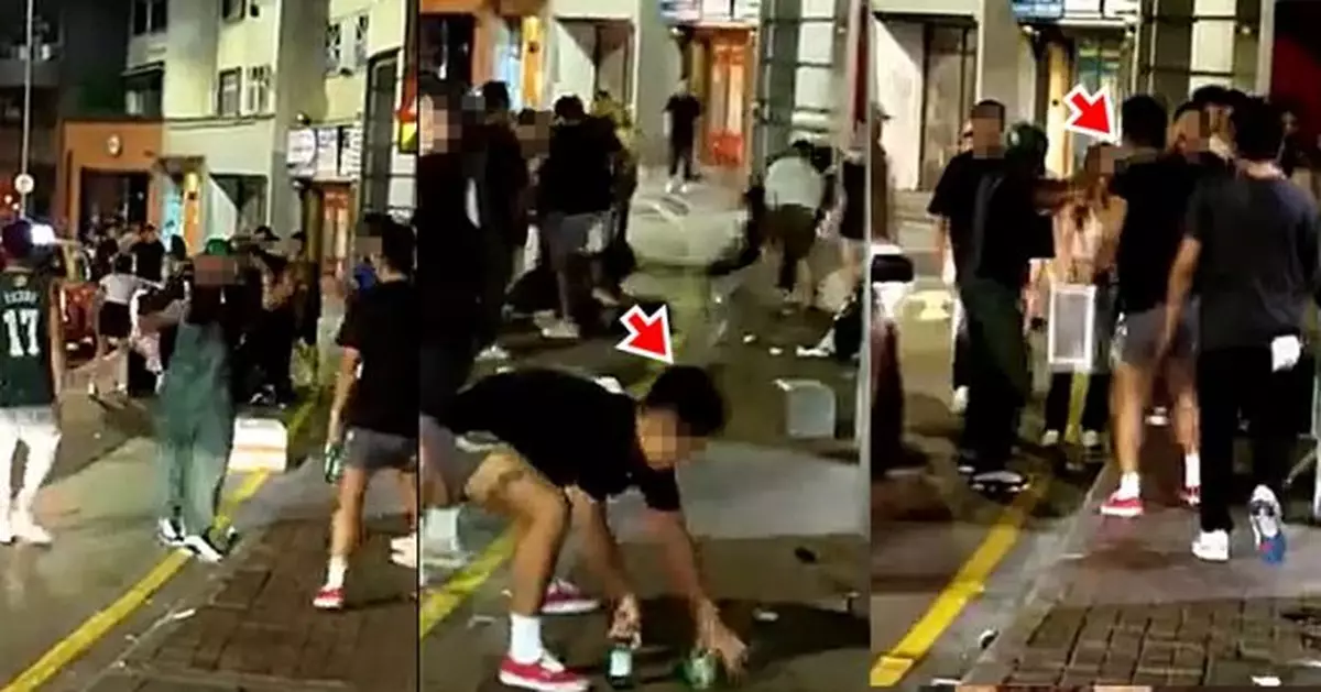 直擊中環雲咸街凌晨男女混戰  外籍漢圖入酒吧被拒兩班人大打出手