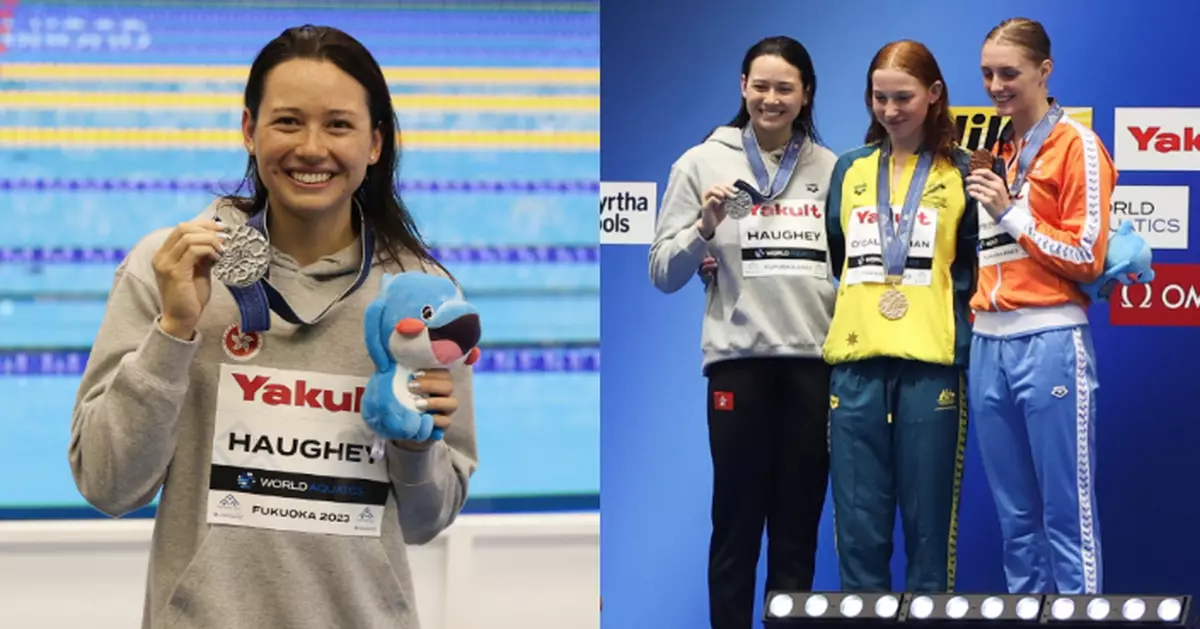 何詩蓓100米自由泳摘銀 勇奪個人及香港世錦賽首面獎牌