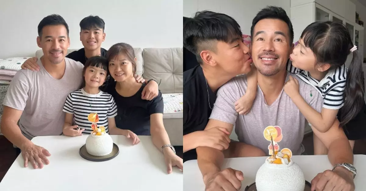 徐榮與家人慶祝49歲生日 仔女吻賀好幸福