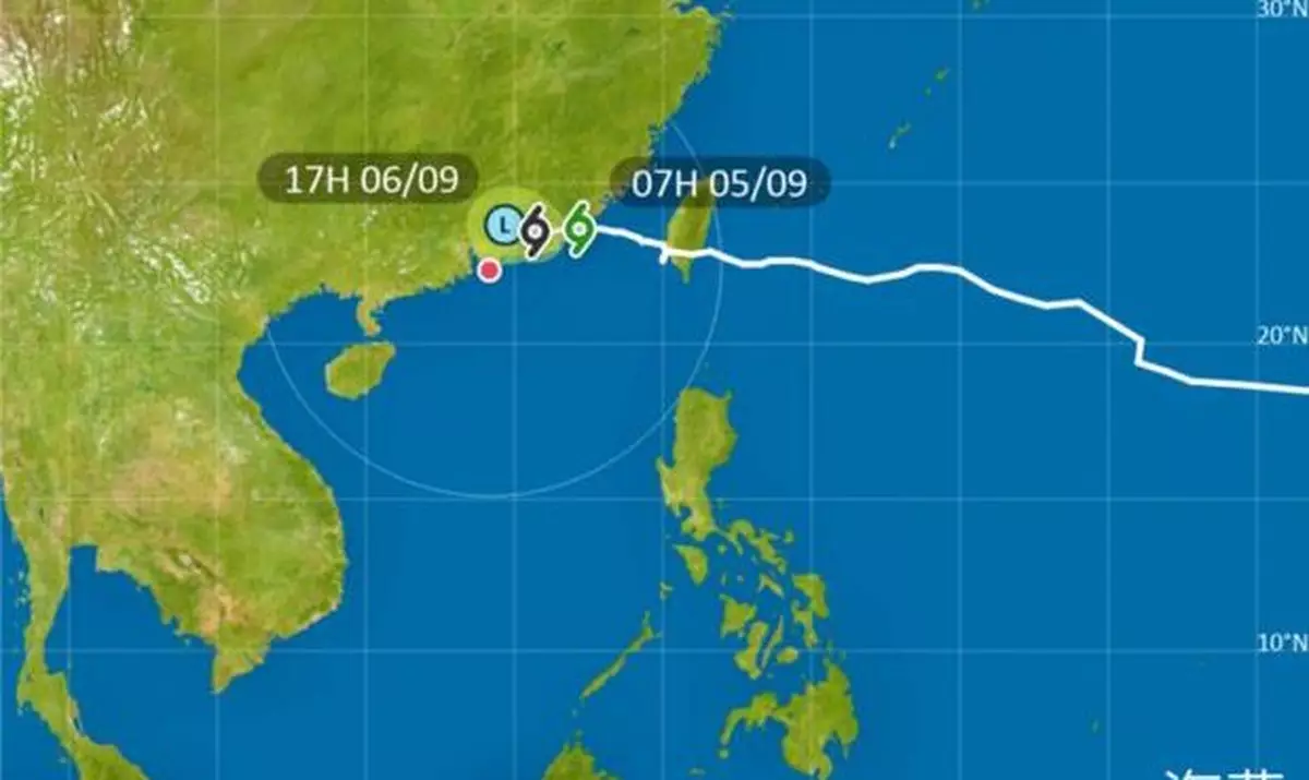 海葵正移入廣東東部內陸 天文台：1號戒備信號會在中午前維持