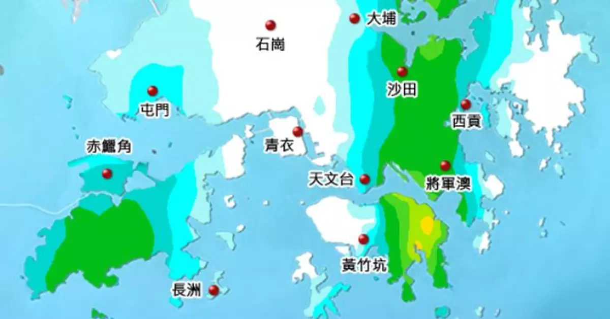 港島東錄得逾50毫米雨量 天文台：料未來一兩小時大雨持續