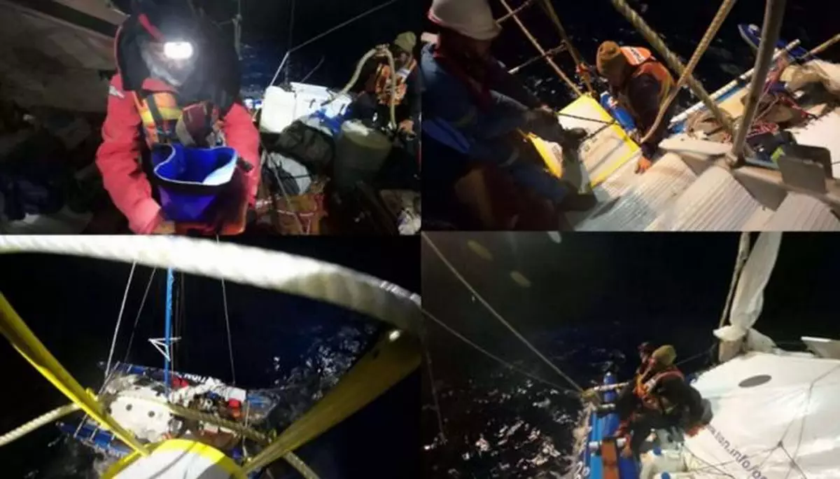 充氣帆船遭鯊魚群圍攻 船體破裂3名冒險家命大生還