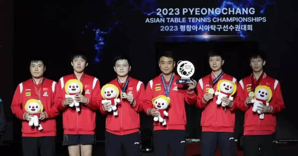 乒乓亞錦賽  中國男團奪冠  中國組合晉級混雙四強