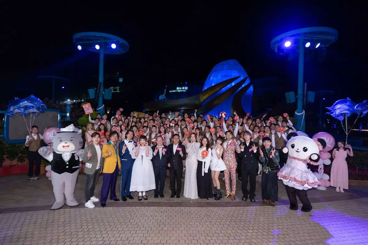 《飯戲攻心2》假海洋公園舉辦「夜繽婚 訂FUN禮」。